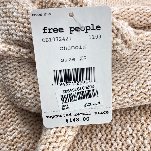 Free People Ivory Bright Lights V-Neck Sweater - Picture 7 of 8